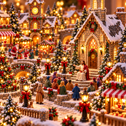 🔥Last Day 50%✨✝️ Holy Christmas Wonderland™ | Lighted Jesus & Santa Village