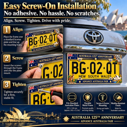🦘🐨 🇦🇺 Aussie Pride 1901–2026 | 125th Anniversary Metal Plate Frame