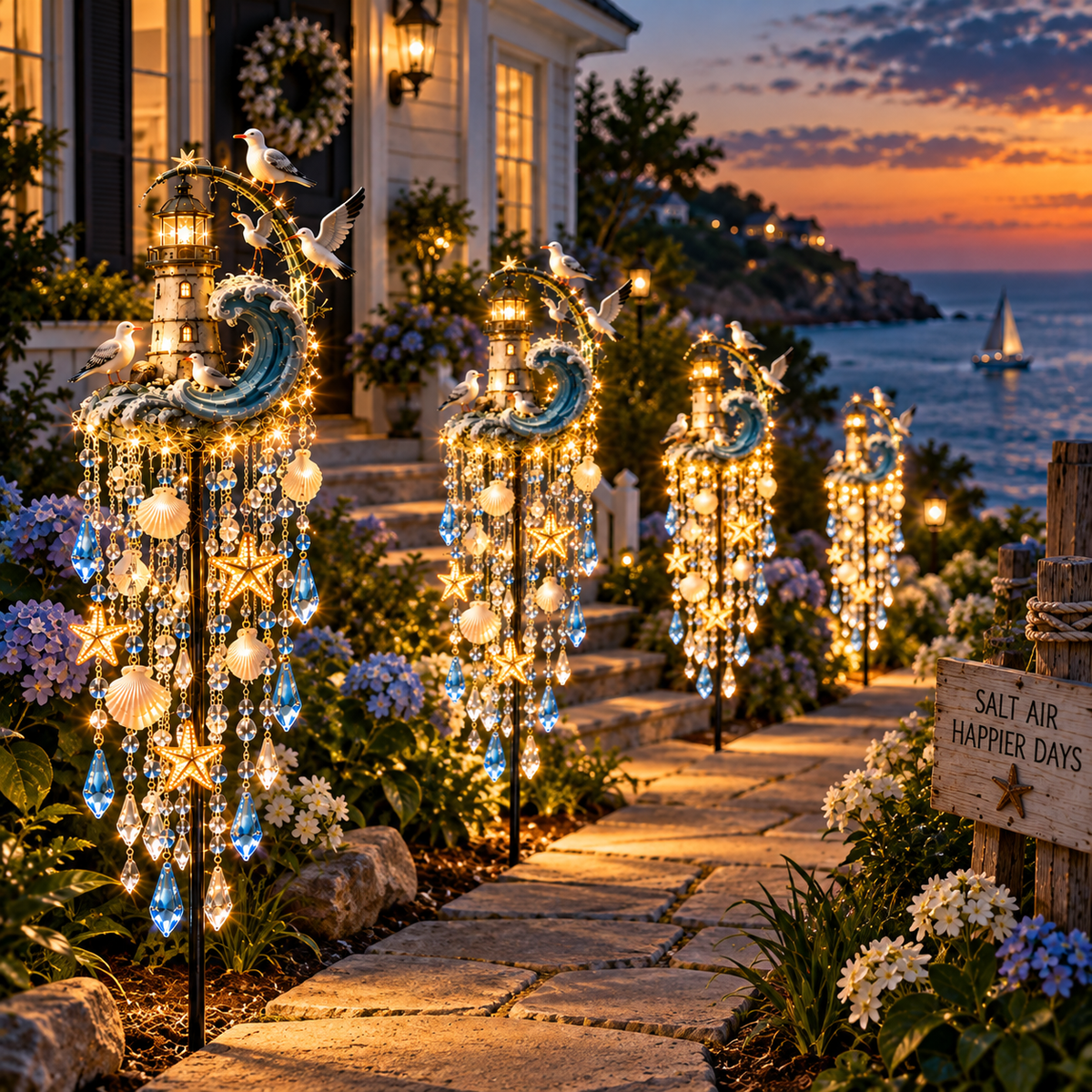 ✨🌊 Lighthouse Tide Glow – Solar Coastal Garden Light