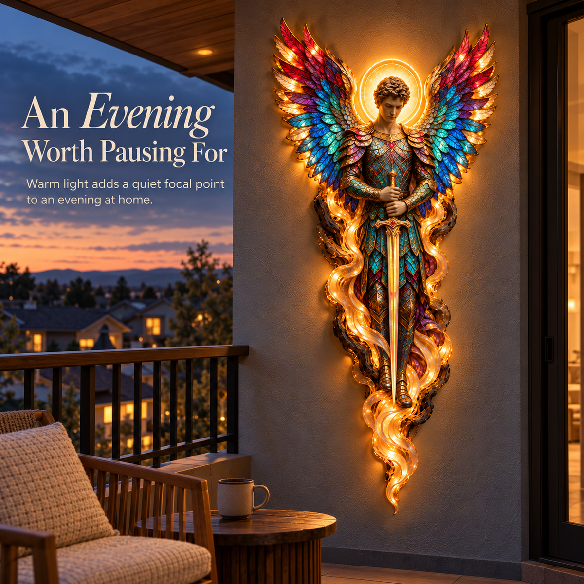 ✝️✨ Heavenly Angel Glow – Illuminated Faith Wall Decor