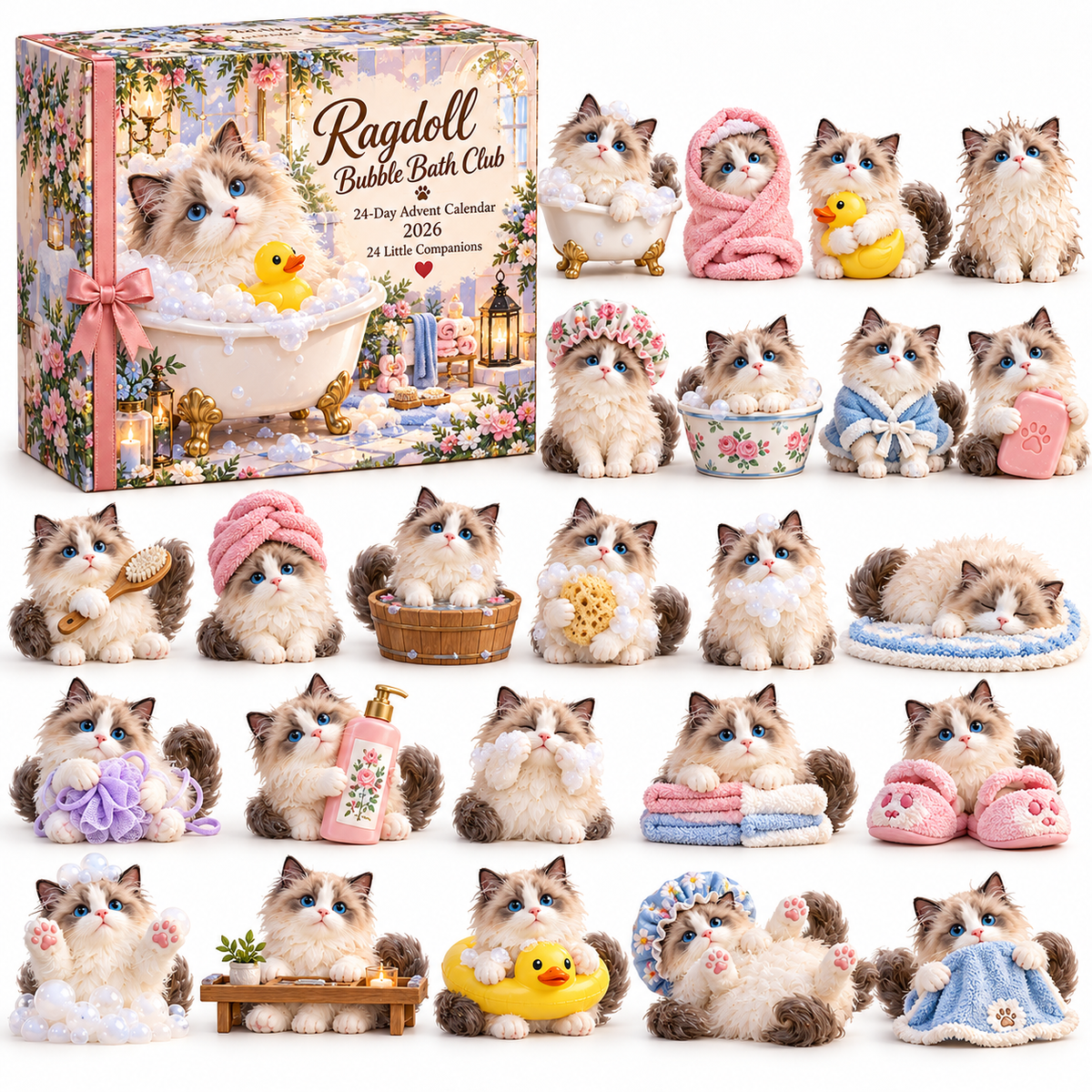 🐱🎄 Ragdoll Bubble Bath Club 24 Day Advent Calendar 2026