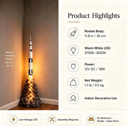 🚀✨ Countdown to Dreamland™ – Rocket Launch Cloud LED Floor Lamp