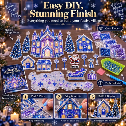 🎄💎 Build-Your-Own 3D Christmas Village – Gem Art DIY Kit