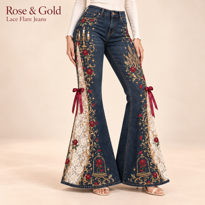 🎀🌹 "Fairytale Romance" Women’s Flared Jeans