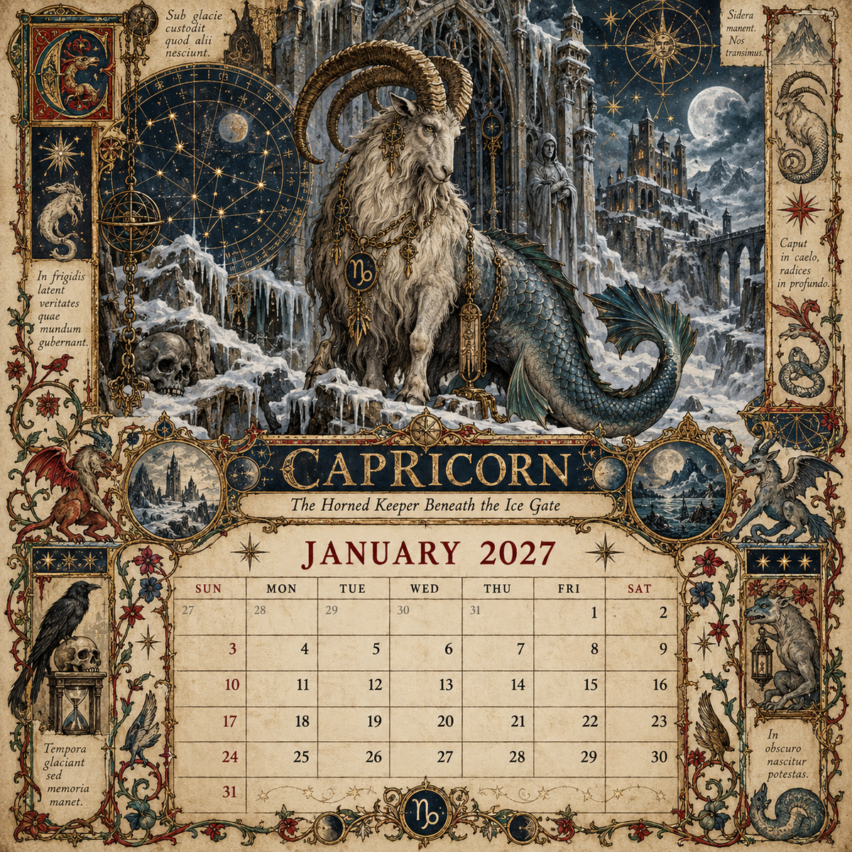 🔮✨ 2027 Celestial Grimoire Calendar | 12 Signs, 12 Forbidden Chapters