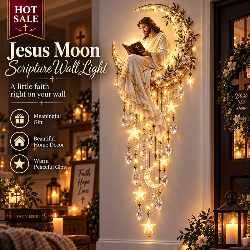 🌙🙏 Moonlit Grace™ | Jesus & Mary Faith-Inspired Wall Light