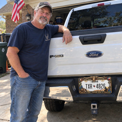 🐂🤠 Texas Longhorn 3D License Plate Frame – Western Cowboy Truck Decor