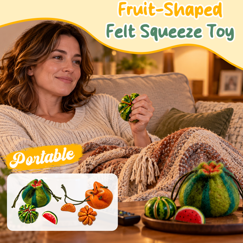 Fruit-Shaped Felt Squeeze Toy | Portable Tactile Stress-Relief Toy