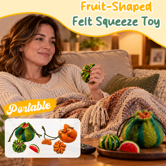 Fruit-Shaped Felt Squeeze Toy | Portable Tactile Stress-Relief Toy