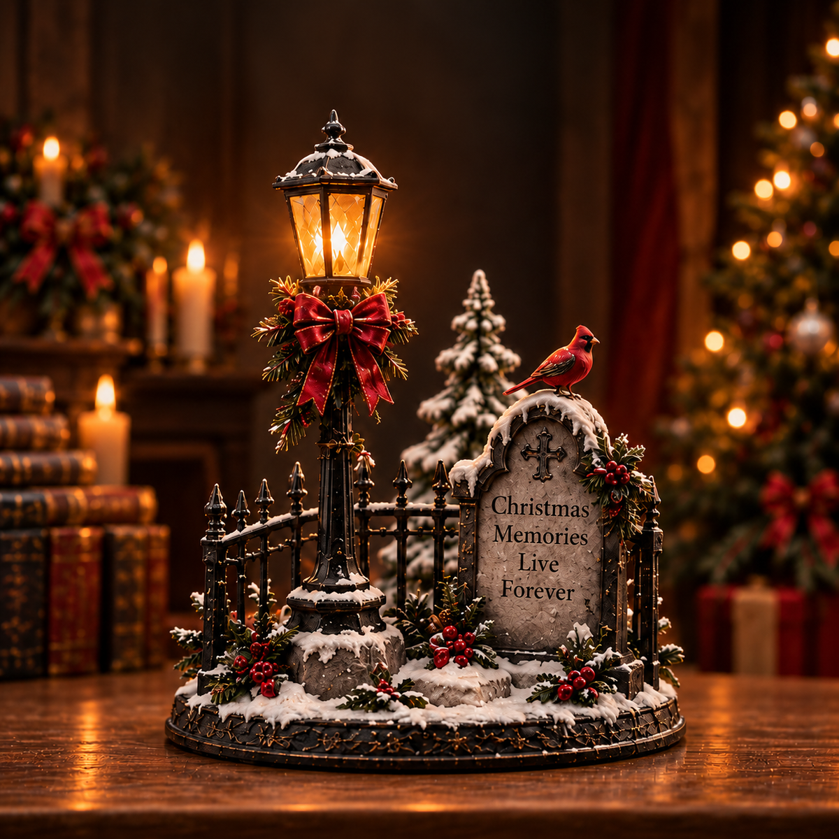 🕯️👻 Midnight Carol Spooky Christmas Figurines – 5 Lighted Gothic Holiday Designs