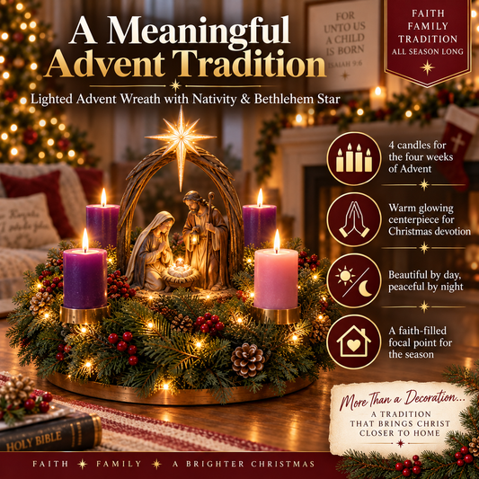 ✝️ Light the Way to Christmas | 4-Week Nativity Advent Wreath 🕯️