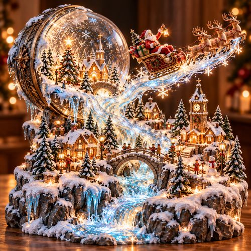 🎅🦌 Santa’s Magical Christmas Village | Illuminated Sleigh & Holiday Display ✨