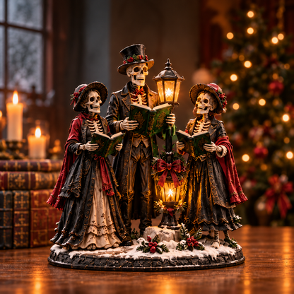🎄👻 Silent Night, Spooky Night | 5 Lighted Gothic Christmas Figures