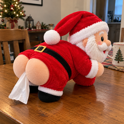 🎅🍑 Santa Got Stuck™ | Funny Christmas Tissue Box Holder