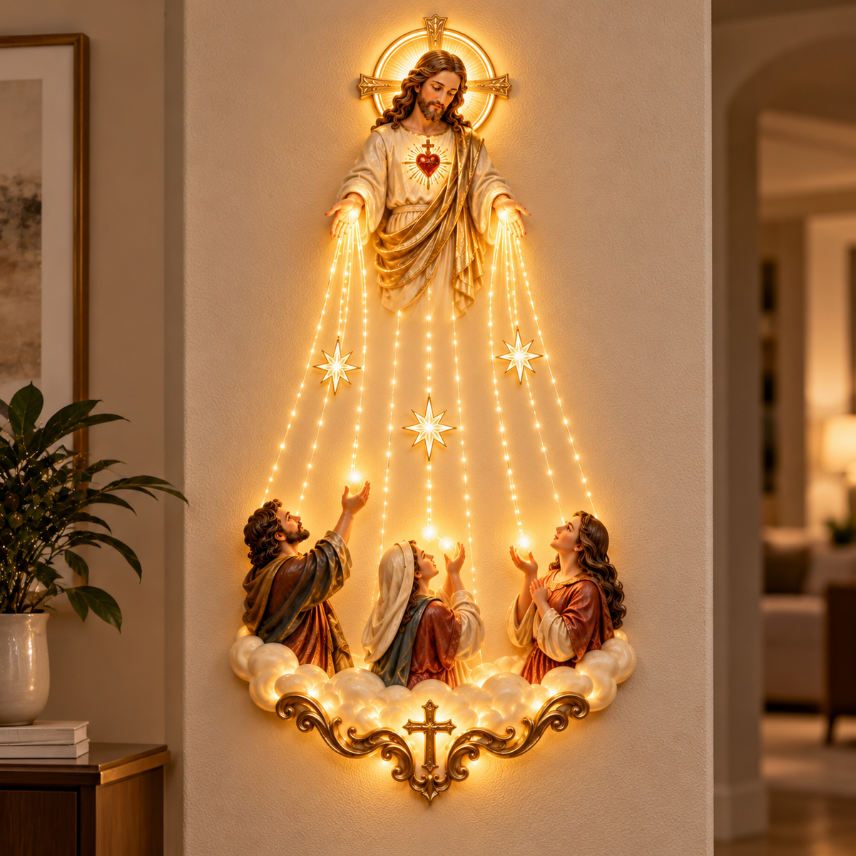 ✝️🕯️ Sacred Heart Glow™ | Christian Prayer Wall Light