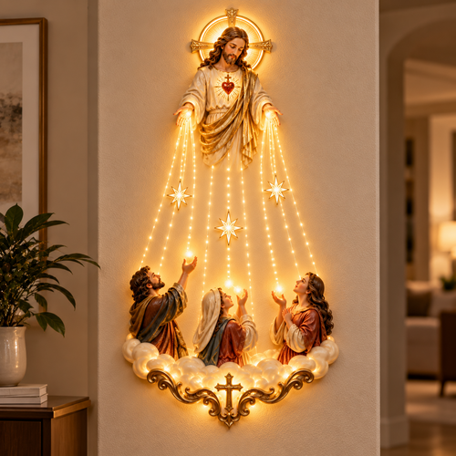 ✝️🕯️ Sacred Heart Glow™ | Christian Prayer Wall Light