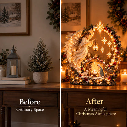 ✨ LAST DAY 49% OFF🔥 Light From Heaven Angel Nativity Christmas Centerpiece ✝️