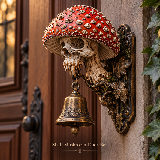 💀🍄 Gravecap Chime™ | Gothic Mushroom Skull Hanging Bell