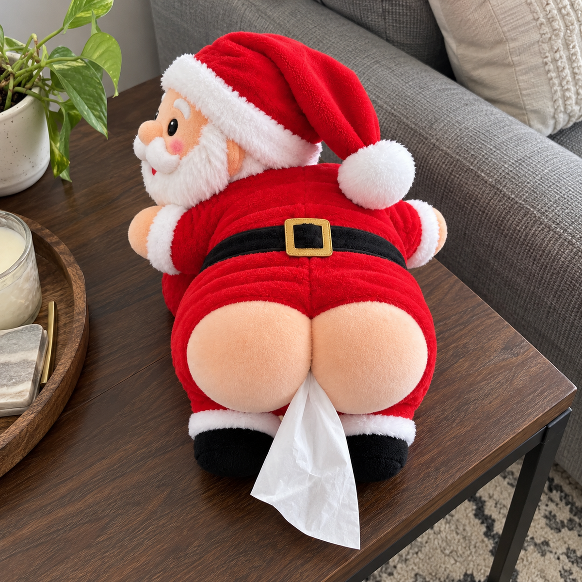 🎅🍑 Santa Got Stuck™ | Funny Christmas Tissue Box Holder