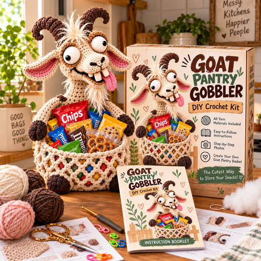 😂🍿 Funny Animal Snack Basket – DIY Crochet Kit