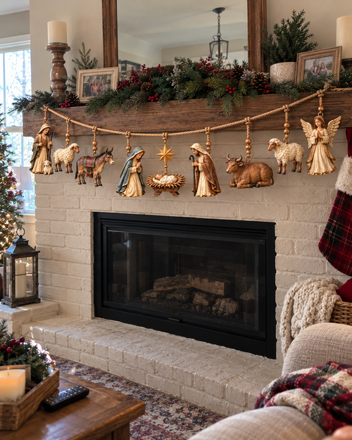 ✝️🎄 3D Nativity Story Garland – Meaningful Christmas Family Decor