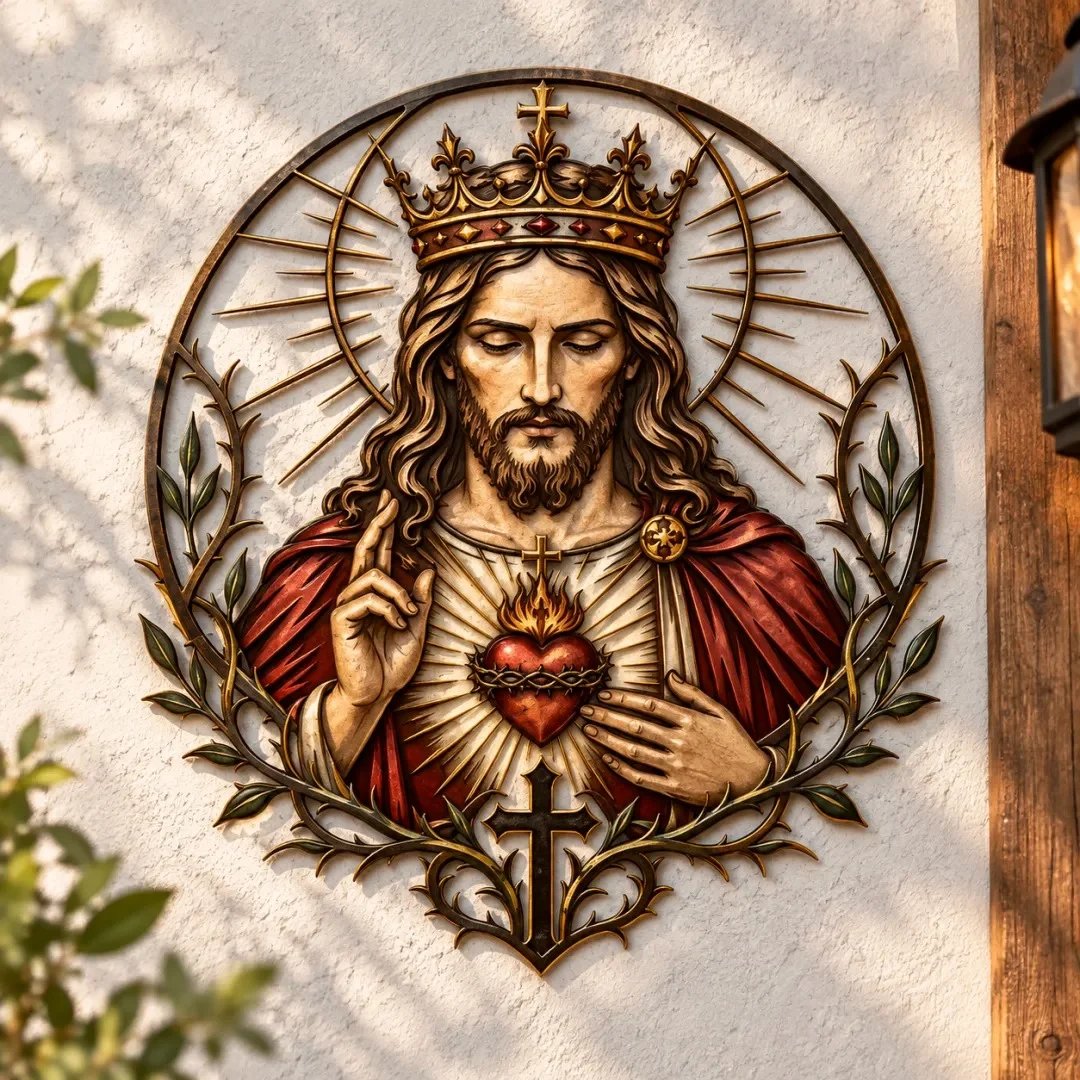 ❤️ The Heart That Watches Over Us | Jesus Wall Sculpture