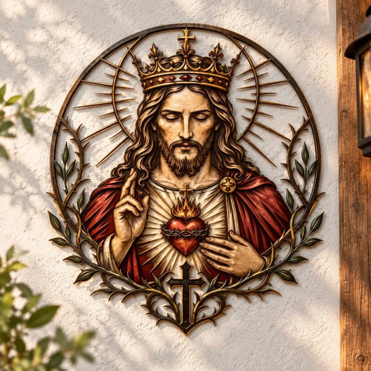 ❤️ The Heart That Watches Over Us | Jesus Wall Sculpture