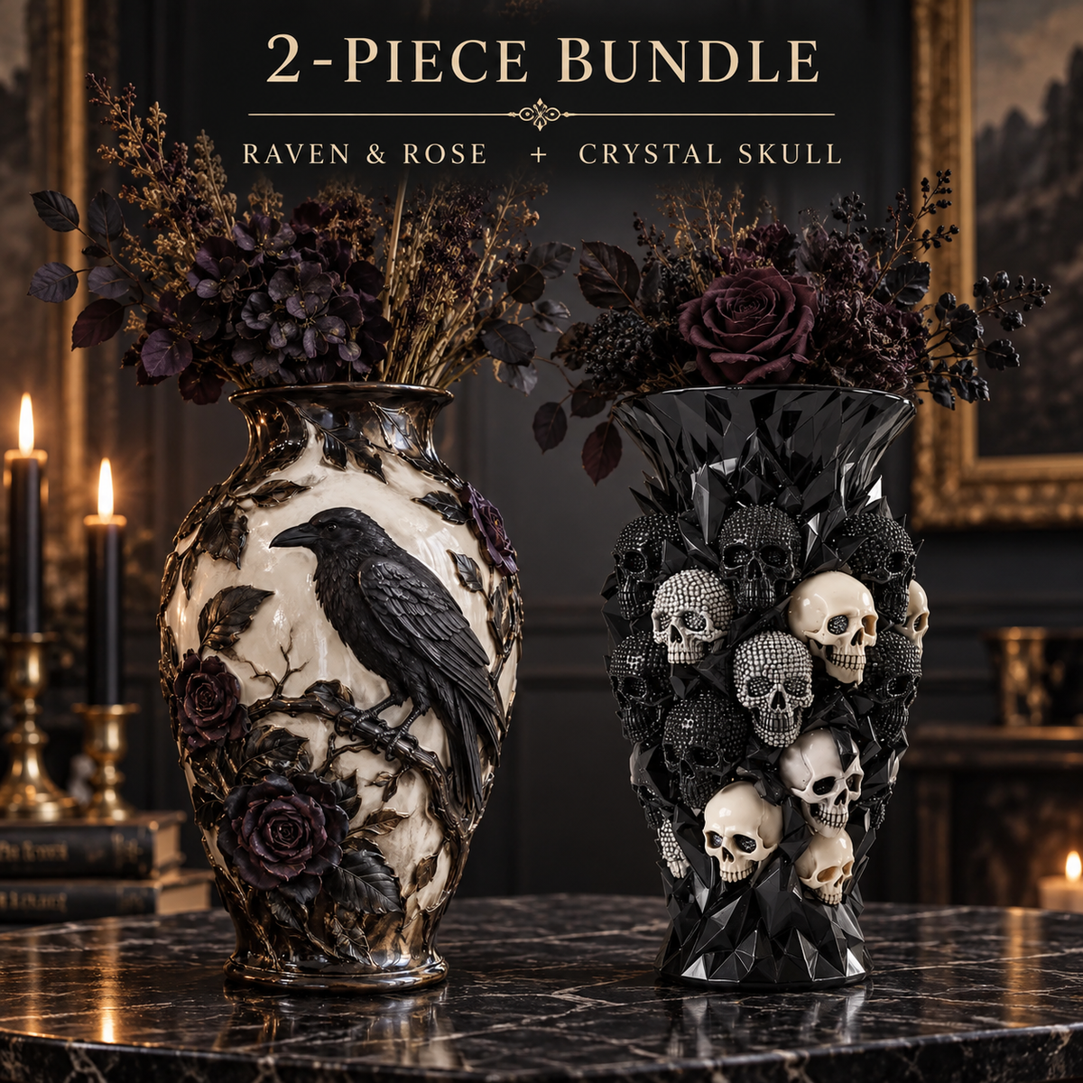 💀💎 Crystal Skull Vase – Where Darkness Meets Elegance ✨