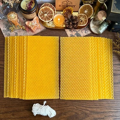 🕯️🐝 HoneyGlow DIY Beeswax Candle Kit – Roll, Create & Light Up Cozy Moments (12-Piece Set)