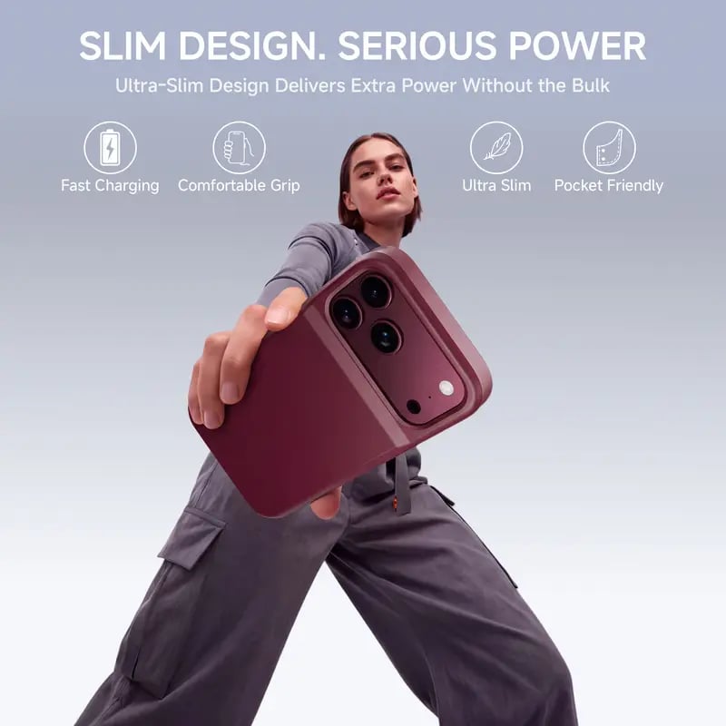 🔋 PinkBird Power Case for iPhone – Slim Protective Battery Case with Dual Charging & Type-C Fast Charge