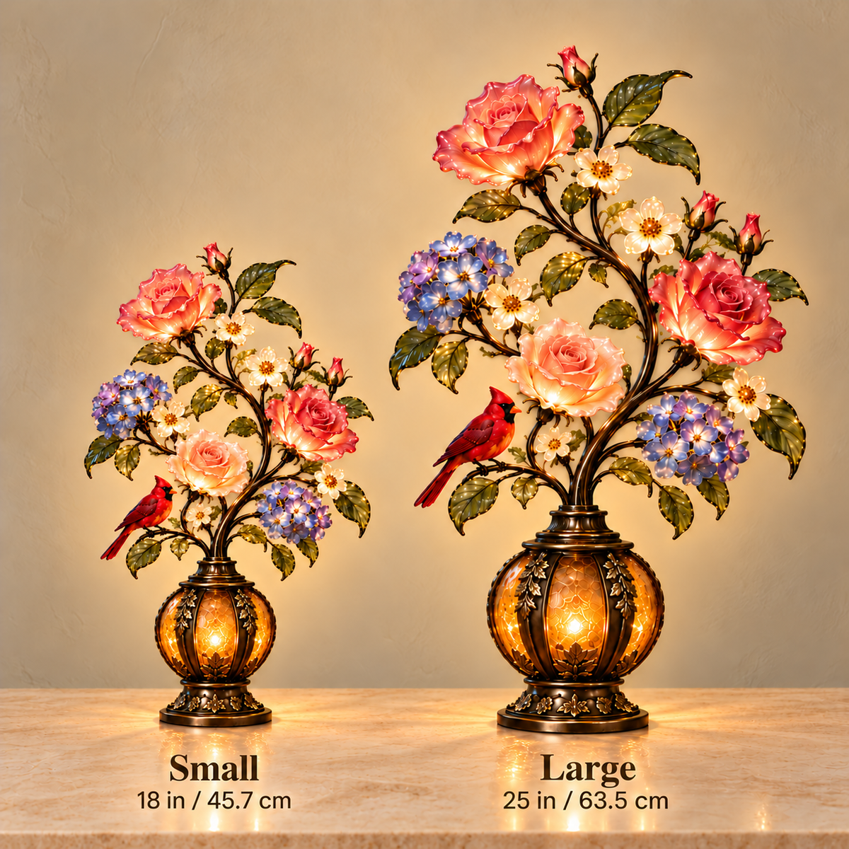 ✨ Everlasting Garden™ | Lighted Rose & Cardinal Decor