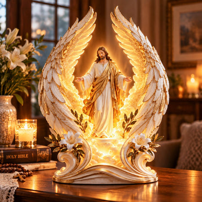✝️🕊️ Wings of Faith – Lighted Christian Faith Decor