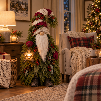🎄✨ Star of the Evergreen Woods | Lighted Christmas Gnome Decor