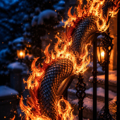 🔥🐉 Fire Dragon Glow™ | Lighted Railing Decor