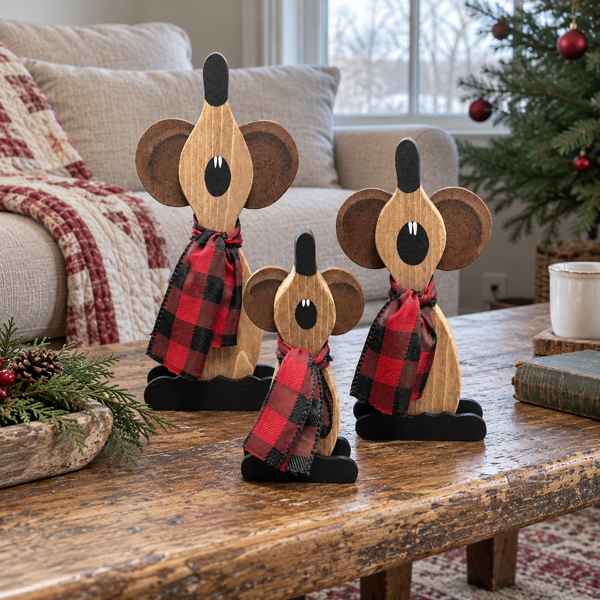 🎄 Christmas Eve Mouse Choir™ – Cozy Caroling Mice Christmas Figurine Set