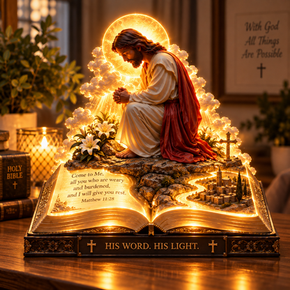 🙏🤍 Faith & Stillness™ | Illuminated Jesus Prayer Figurine