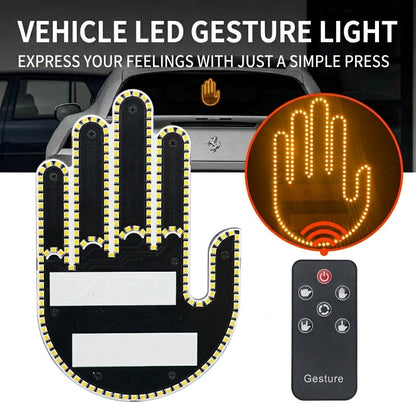 🖕 Wireless Car LED Gesture Light – Express Yourself on the Road Instantly!