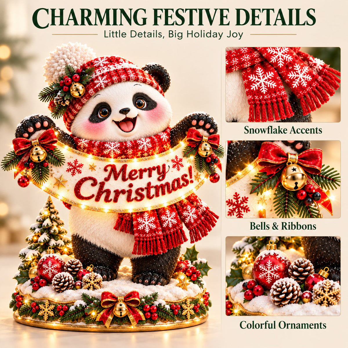 🐼🎄 Christmas Panda Welcome Light