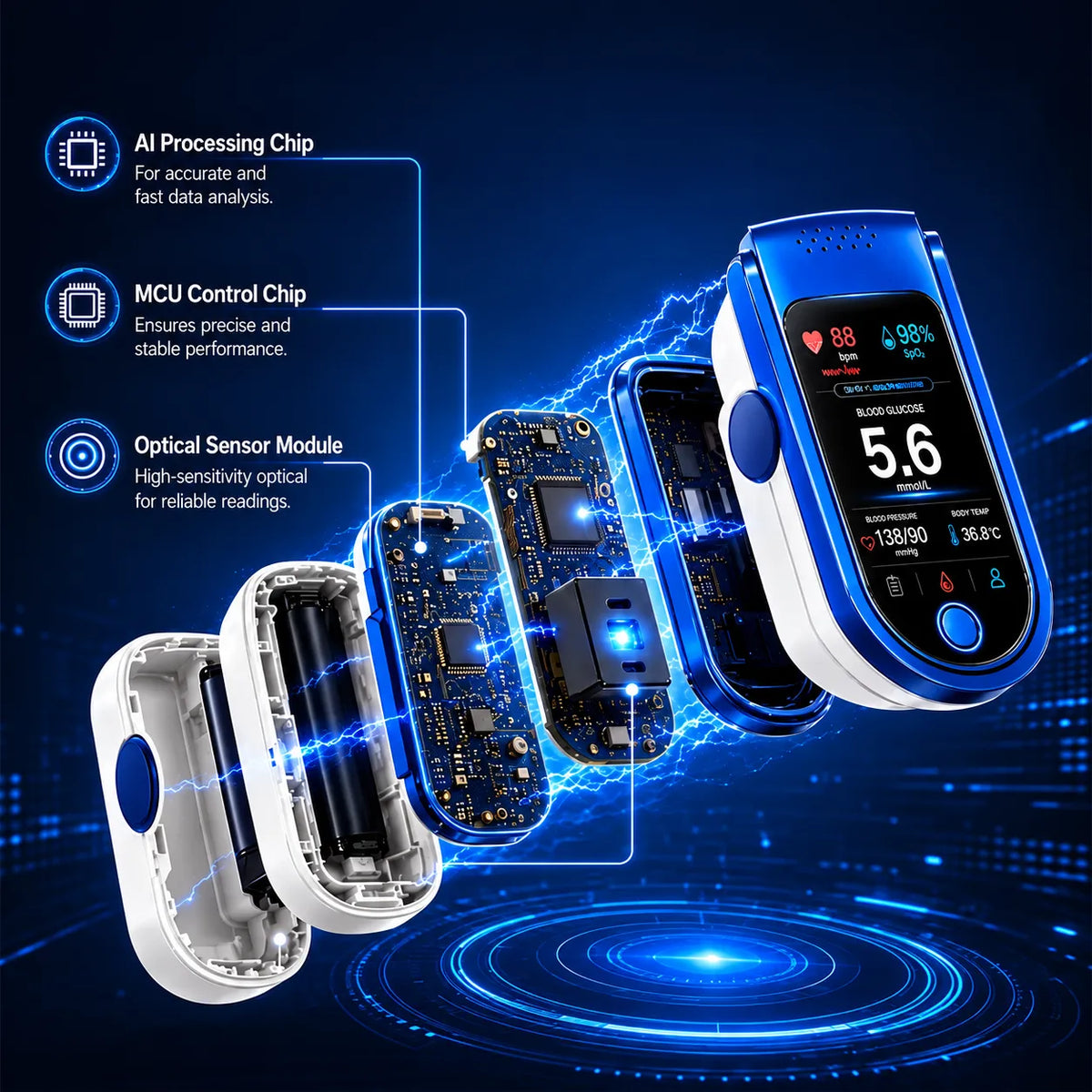 ⚕️✨ VitalTrack 12™ | 12-in-1 Needle-Free Wellness Trend Monitor