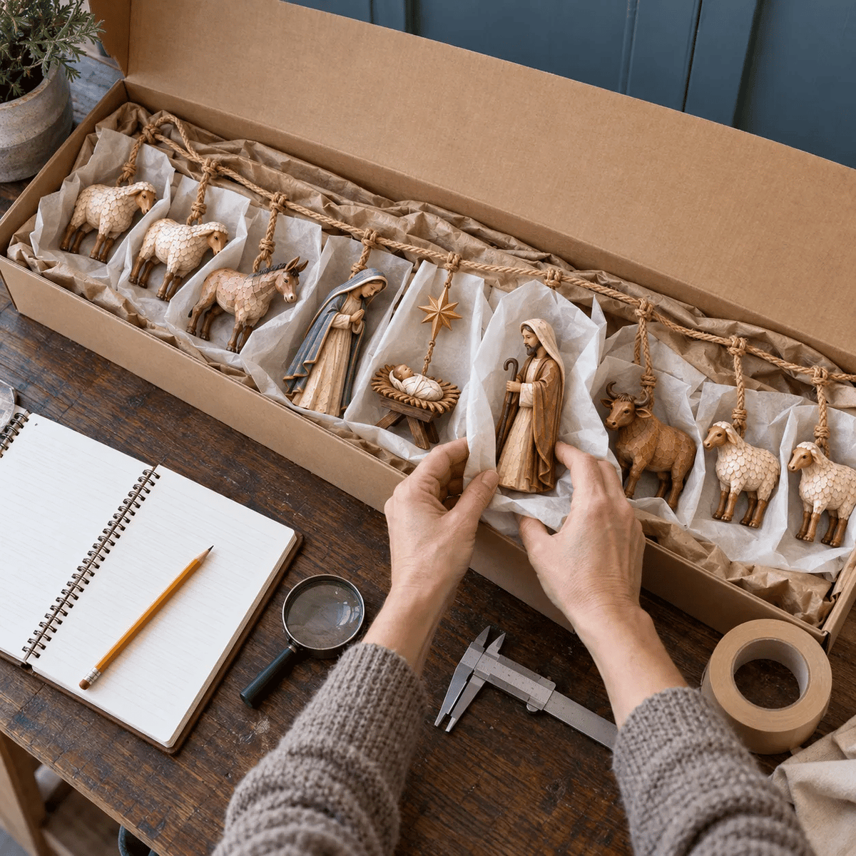 🎄🙏 Bethlehem Blessing™ | Wooden Nativity Garland