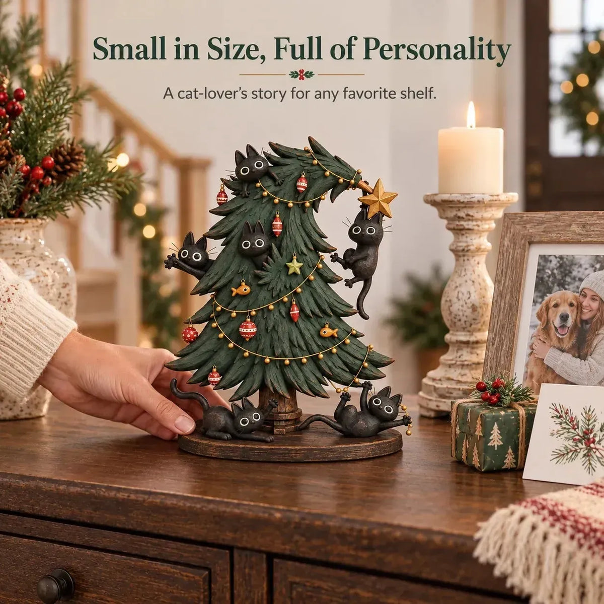🎄🐈 Midnight Mischief™ | Cute Black Cat Christmas Tree Decor