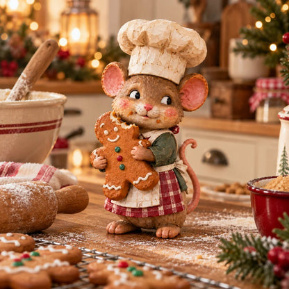 🐭🍪 Merry Mouse Baker™ | Gingerbread Christmas Figurine