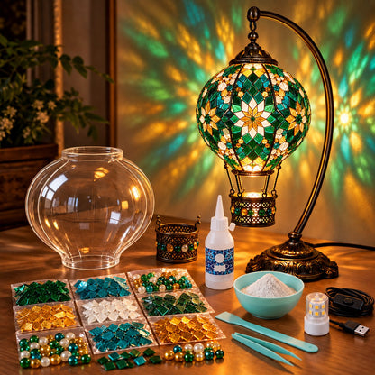 ⏳ LAST DAY 49% OFF | 🎈 Light Up Your Own Mosaic Sky | Turkish Hot Air Balloon Lamp DIY Kit ✨