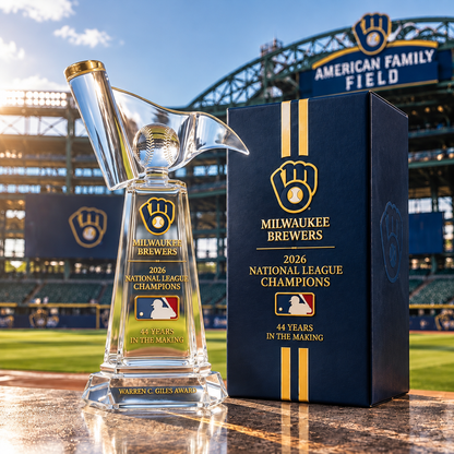 🏆⚾ Milwaukee Brewers 2026 NL Champions Whiskey Trophy Bottle – 44 Years in the Making Collector’s Edition