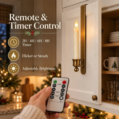 🕯️✨ BrassGlow Trio™ | 3-Pack Vintage Cabinet Candles with Remote