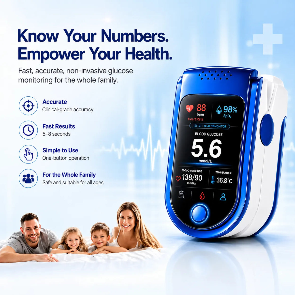 ⚕️✨ VitalTrack 12™ | 12-in-1 Needle-Free Wellness Trend Monitor