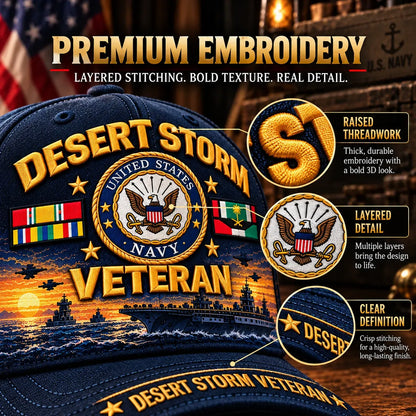 🎖️ Desert Storm 35th Anniversary Veteran Cap | Honoring Your Service & Pride 1991–2026