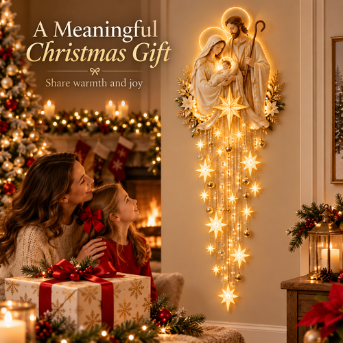 ✝️✨ Bethlehem in Falling Light | Cascading Nativity Wall Art