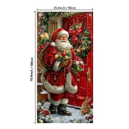 ✨⏳Only $12.99 Last Day Promotion🎄Christmas Santa Door Cover - Front Door Banner Decoration for Winter Holiday Supply✨