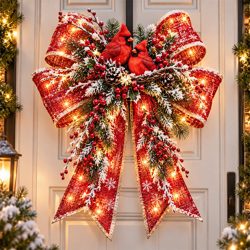 🎀✨ Bow of Christmas Light | Glowing Holiday Door Decor